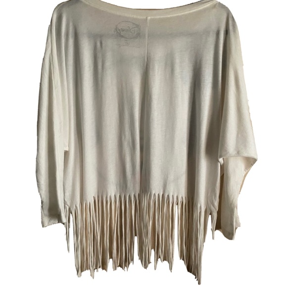 Disney + Forever 21: Long Sleeve Mickey Mouse T-shirt W/ Fringe | Size L - Picture 3 of 4